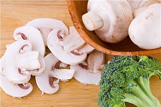 蘑菇,花椰菜