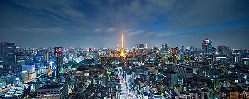 现代都市日本东京夜景