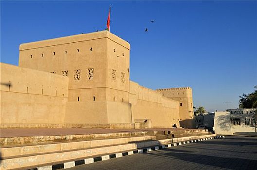 历史,砖坯,要塞,堡垒,城堡,区域,阿曼苏丹国,阿拉伯,中东