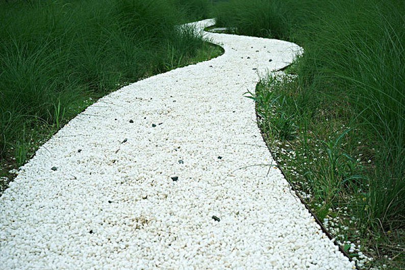 白色石头石子道路_高清图片_全景视觉