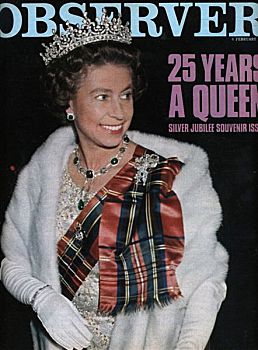 二十五周年纪念,伊丽莎白二世女王,封面,观看,杂志,二月