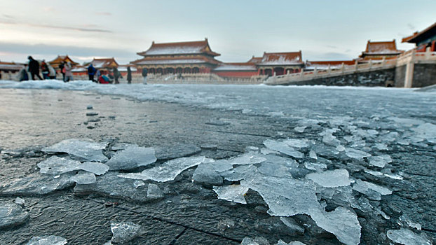 故宫,广场,结冰