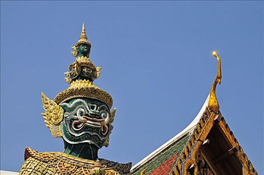 魔鬼,守卫,玉佛寺,大皇宫,曼谷,泰国,东南亚,亚洲