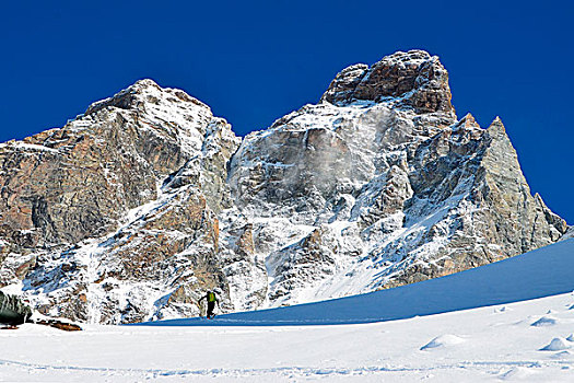 滑雪,马塔角,山谷,意大利