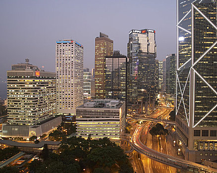 俯拍,香港,城市