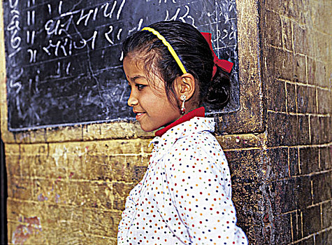 孩子,加德满都,尼泊尔