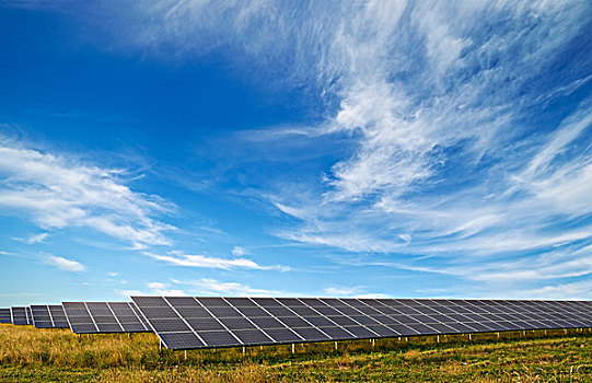 太阳能电池板,太阳能,公园,牛津,英国,欧洲