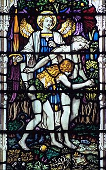 亚当,夏娃,彩色玻璃窗,大教堂,掩埋,艺术家