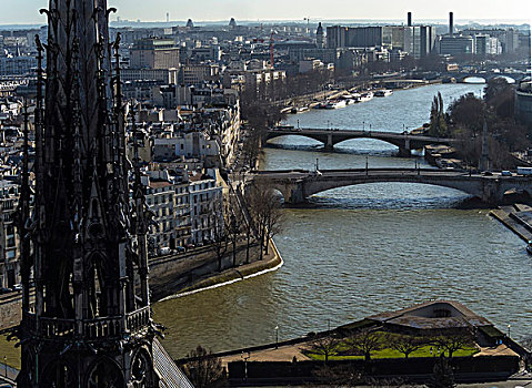 法国,巴黎,风景,赛纳河,教堂,纪念,驱逐