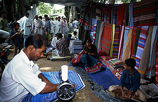 摊贩,顾客,乡村,市场,达卡,孟加拉