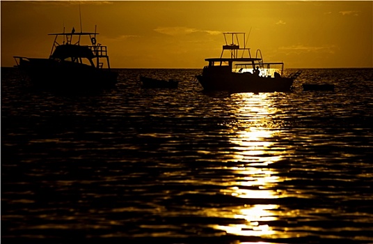 船,日落,哥斯达黎加