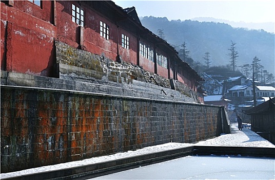 佛教,寺院,僧侣,攀升,峨嵋,中国