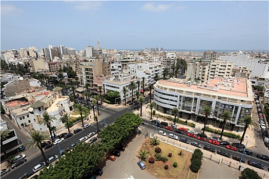 风景,俯视,城市,卡萨布兰卡,摩洛哥