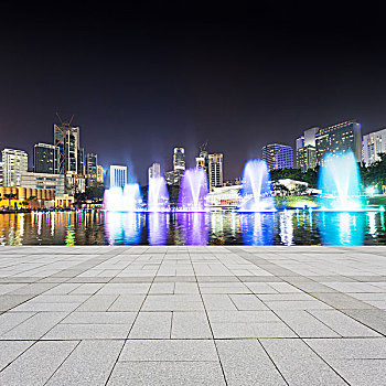 音樂,噴泉,夜晚,吉隆坡