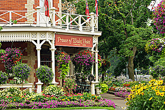 威尔士王子酒店,街道,花园,尼亚加拉湖畔市镇,安大略省,加拿大
