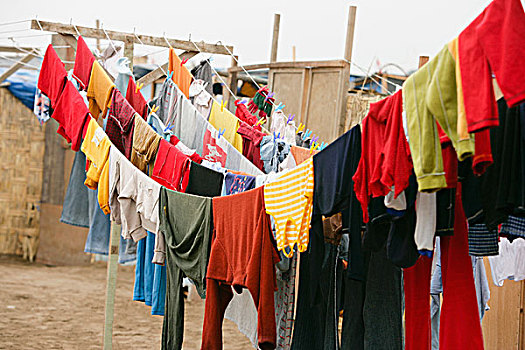 洗衣服,晾衣服,利马,秘鲁