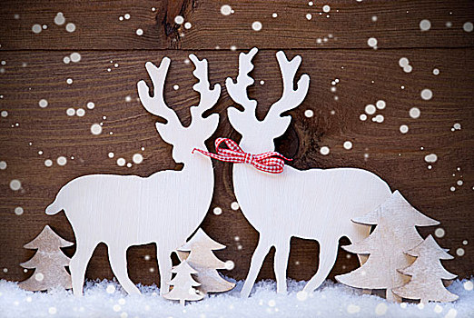 圣诞装饰,驯鹿,情侣,相爱,树,雪花