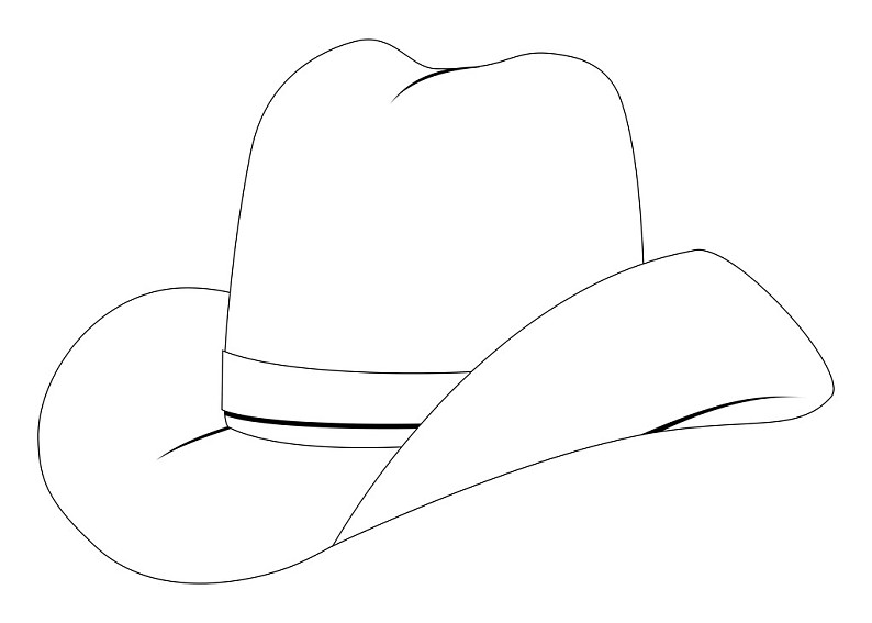 牛仔帽,线条艺术,白色背景_高清图片_全景视觉