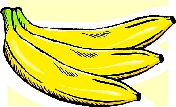 插画,香蕉,叶子