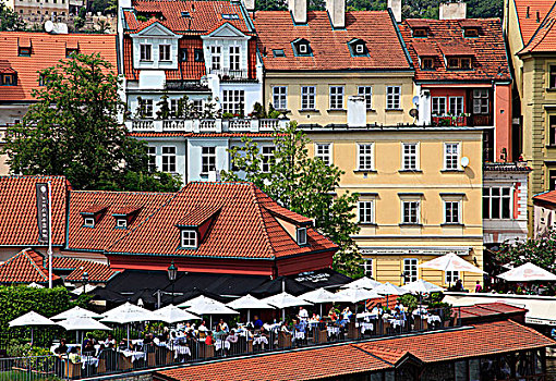 捷克共和国,布拉格,街景,街头餐厅