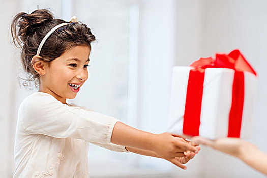 休假,礼物,圣诞节,圣诞,生日,概念,高兴,孩子,女孩,礼盒