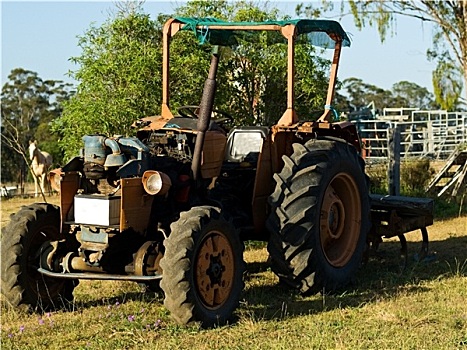 旧式,澳大利亚,拖拉机,农业