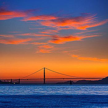 金门大桥,日落,旧金山,加利福尼亚