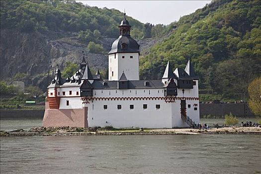 城堡,莱茵河,莱茵兰普法尔茨州,德国,欧洲