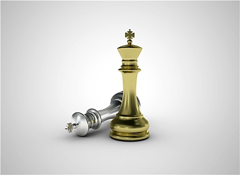 金色,下棋,国王,站立,领导,概念