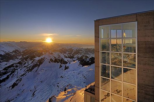 楼梯,全景,餐馆,顶峰,山,阿彭策尔,瑞士,欧洲