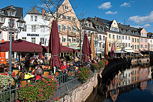 河流,流动,历史,城镇,中心,莱茵兰普法尔茨州,德国,欧洲