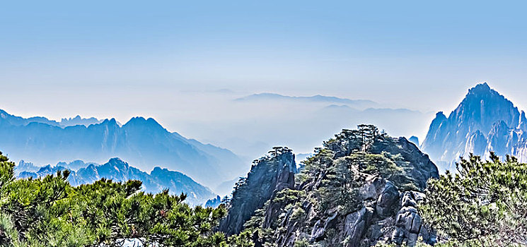 安徽省黄山市黄山风景区天海大峡谷自然景观