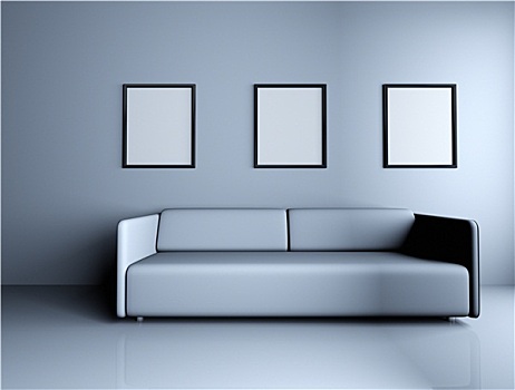 沙发,留白,画框