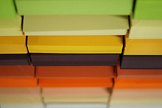 堆,许多,不同,彩色,纸