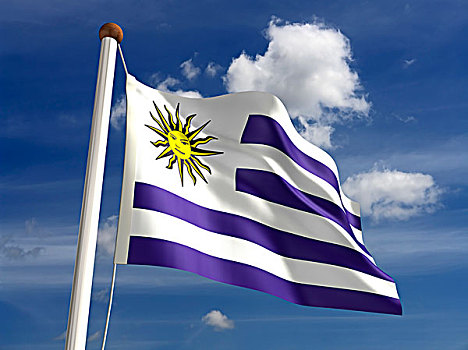 乌拉圭,旗帜,裁剪,小路