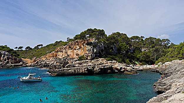 岩石,海岸,靠近,马略卡岛,西班牙,欧洲