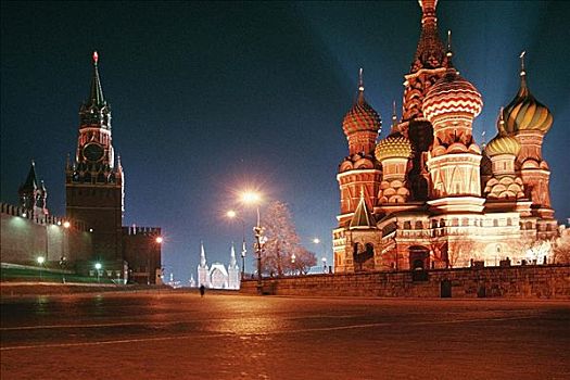 仰视,大教堂,克里姆林宫,红场,莫斯科,俄罗斯