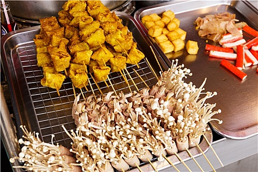 泰国,风格,烤制食品,食物,市场