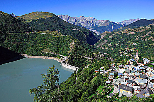 法国,阿尔卑斯山,伊泽尔省,坝,靠近