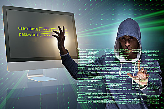 兜帽,黑客,数据,电脑安全,概念