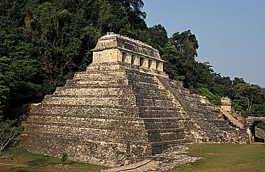 墨西哥,恰帕斯,省,帕伦克,碑铭神庙