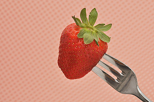 新鲜,草莓,叉子