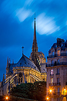 黎明,风景,大教堂,建筑,巴黎,法国