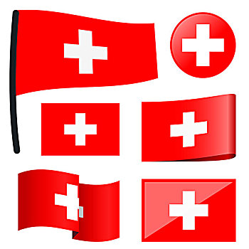 收集,旗帜,瑞士