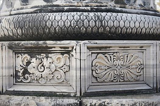 装饰,装饰线条,柱子,阿波罗神庙,狄迪玛,土耳其
