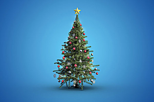圣诞树,蓝色背景,背景