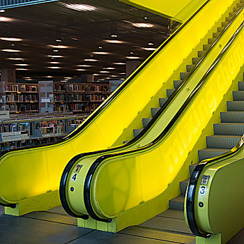 扶梯,西雅图,中央图书馆,华盛顿,美国
