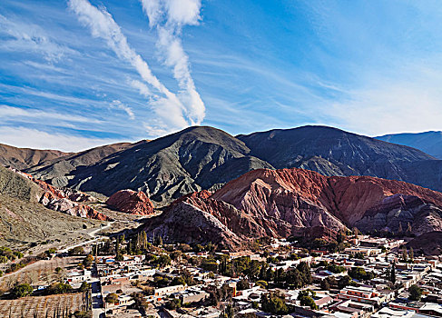 山,彩色,俯视图,普尔马马卡,胡胡伊省,阿根廷,南美