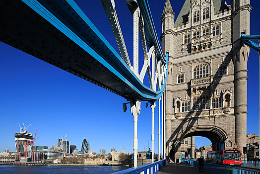 塔桥,正面,城市,伦敦,区域,英格兰,英国,欧洲