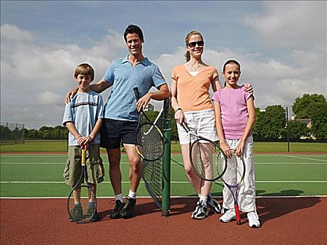 家庭,网球场